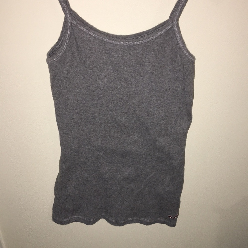 Hollister grey cotton tank top